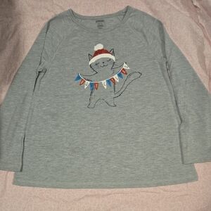 Gymboree Gray Cat Long Sleeve Tee
